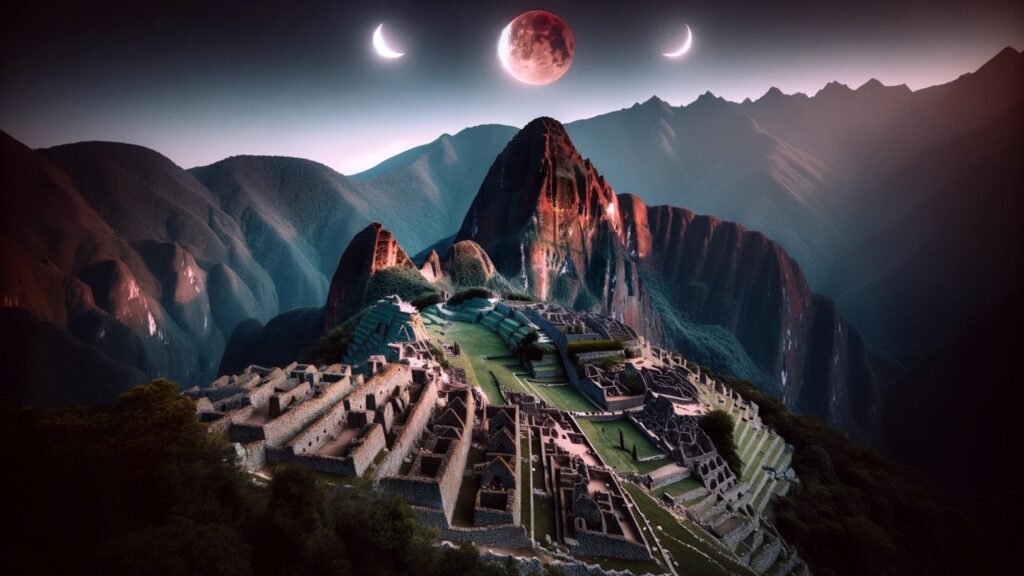 Lunar Eclipse Over Machu Picchu